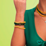 Pulseira Georgina Pedras Naturais Jade Rondel Amarela - Piuka