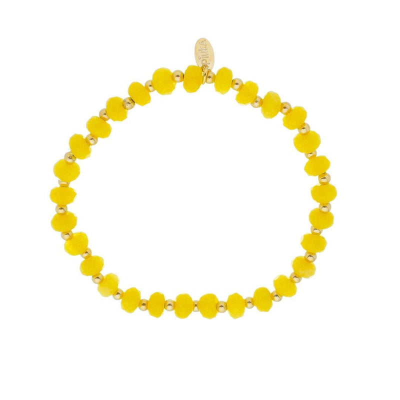 Pulseira Georgina Pedras Naturais Jade Rondel Amarela - Piuka