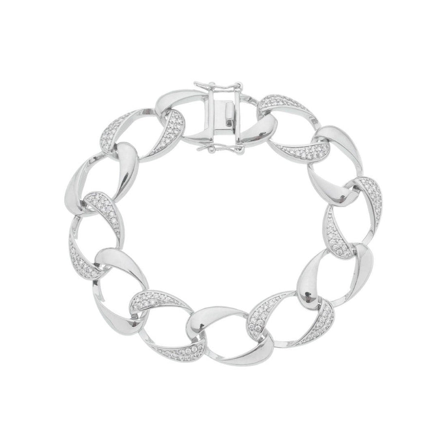 Pulseira Izza Elos Folheada em Ródio Branco Piuka - Piuka