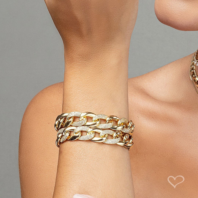 Pulseira Kim Elos Zircônias Folheado a Ouro 18k - Piuka