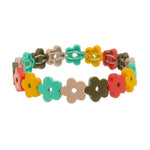 Pulseira Lara Flor Metal Tons de Verde - Piuka