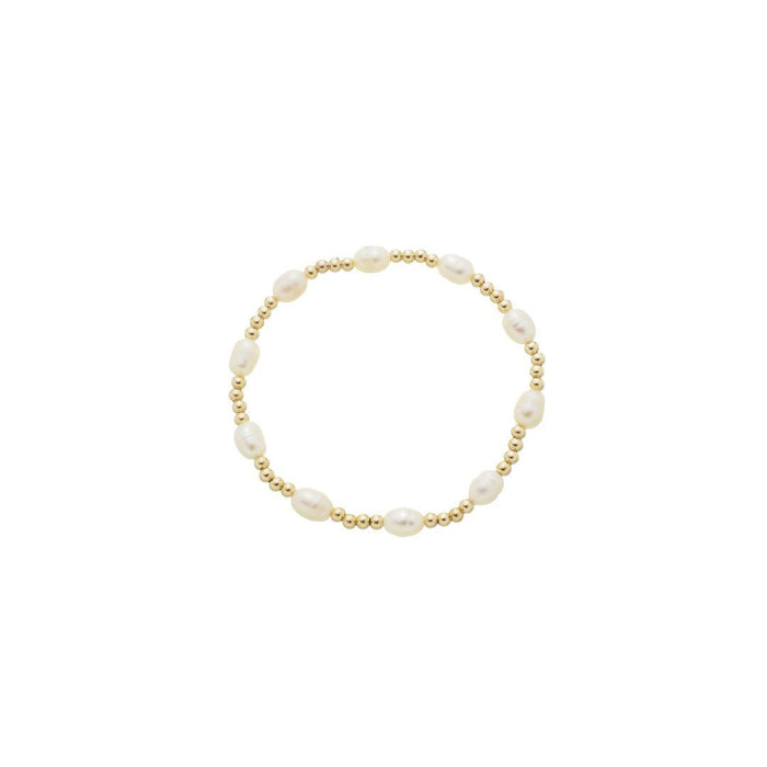 Pulseira Liz Pérolas de Água Doce Bolinhas Folheada a Ouro 18k