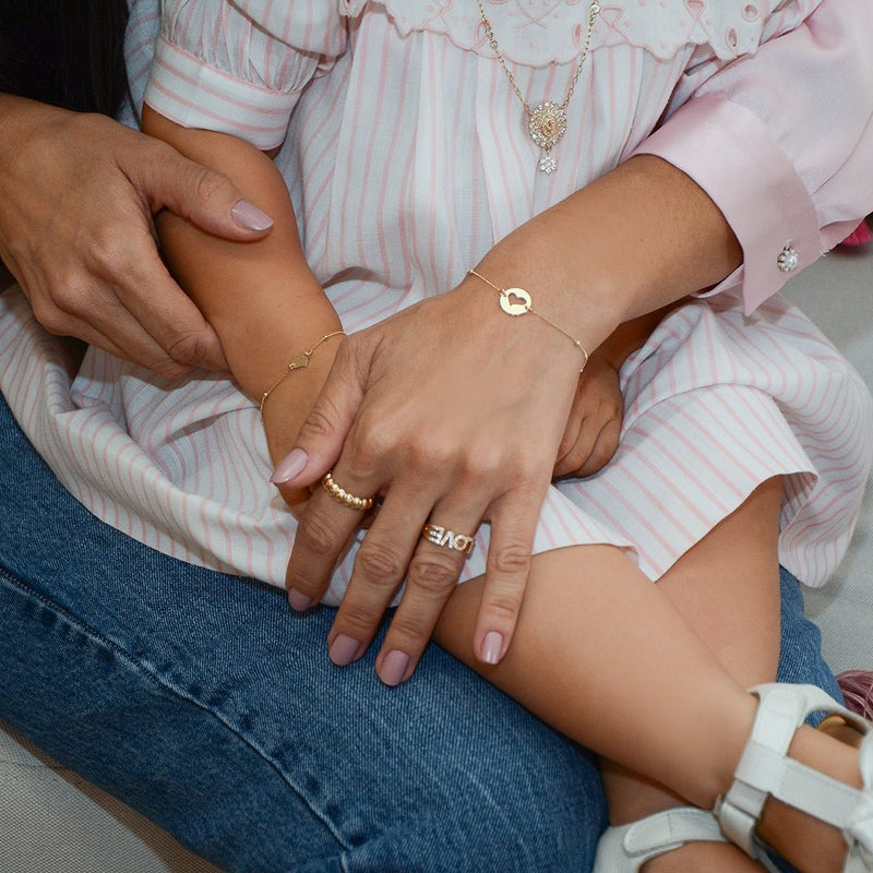 Pulseira Mãe e Filha Ana Luísa Coração Folheadas a Ouro 18k - Piuka