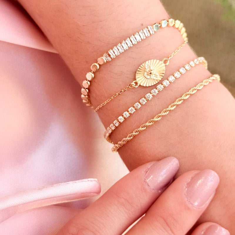 Pulseira Mini Medalha Espírito Santo Folheado a Ouro 18k - Piuka