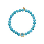 Pulseira Nádia Howlita Turquesa Zircônias Folheado a Ouro 18k - Piuka