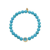 Pulseira Nádia Howlita Turquesa Zircônias Folheado a Ouro 18k - Piuka
