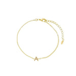 Pulseira Personalizada Inicial Cravejada Zircônias Folheado a Ouro 18k - Piuka