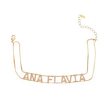 Pulseira Personalizada Nome Corrente Dupla Zircônias Folheada a Ouro 18k - Piuka