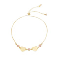 Pulseira Piuka Ajustável Ajude Hcc 2 Corações Metal Zircônias Rosa Folheada a Ouro 18k - Piuka
