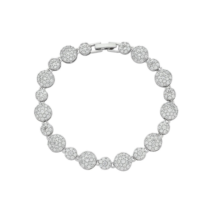 Pulseira Riviera Lígia Zircônias Folheada em Ródio Branco