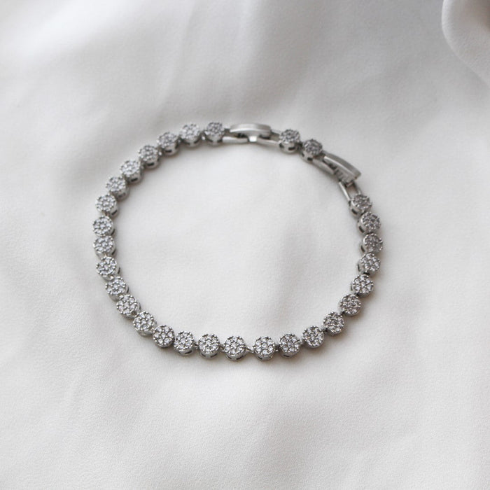 Pulseira Riviera Liz Zircônias Folheada em Ródio Branco