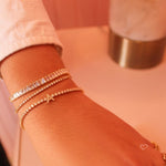 Pulseira Riviera Personalizada Inical Folheada a Ouro 18k - Piuka