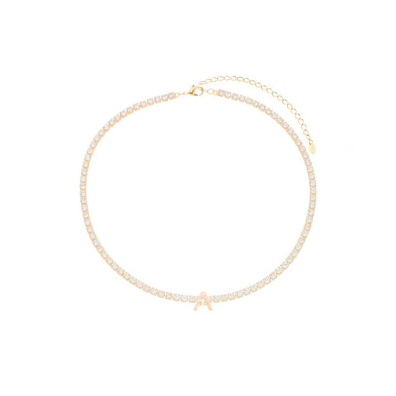 Pulseira Riviera Personalizada Inical Folheada a Ouro 18k - Piuka