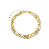 Pulseira Três Voltas Maia Zircônias Folheada a Ouro 18k - Piuka