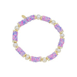 Pulseira Virgínia Fimos Lilás Pérolas de Água Doce - Piuka