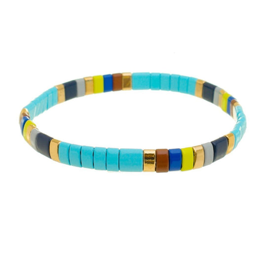 Pulseiras Drika Mini Losangos Metal Azul - Piuka