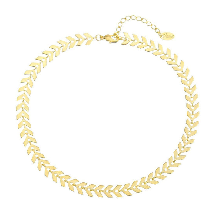 Tornozeleira Piuka Kylie Folhinhas Folheada a Ouro 18k