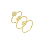Trio de Anéis Alana Coração, Oval e Circulo Zircônias Folheado a Ouro 18k - Piuka