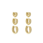Trio de Brincos Ana Livia Folheado a Ouro 18k - Piuka