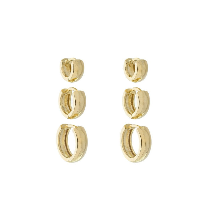 Trio de Brincos Ana Livia Folheado a Ouro 18k