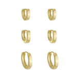 Trio de Brincos Argolinha Gaby Folheado a Ouro 18k - Piuka