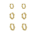 Trio de Brincos Argolinha Josi Folheado a Ouro 18k - Piuka