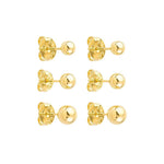 Trio de Brincos Bolinha Selena Folheado a Ouro 18k - Piuka